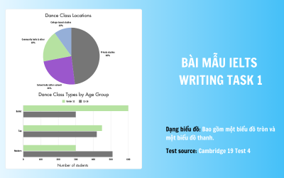 Bài mẫu IELTS Writing Task 1 band 8.0 – Bao gồm một biểu đồ tròn và một biểu đồ thanh.