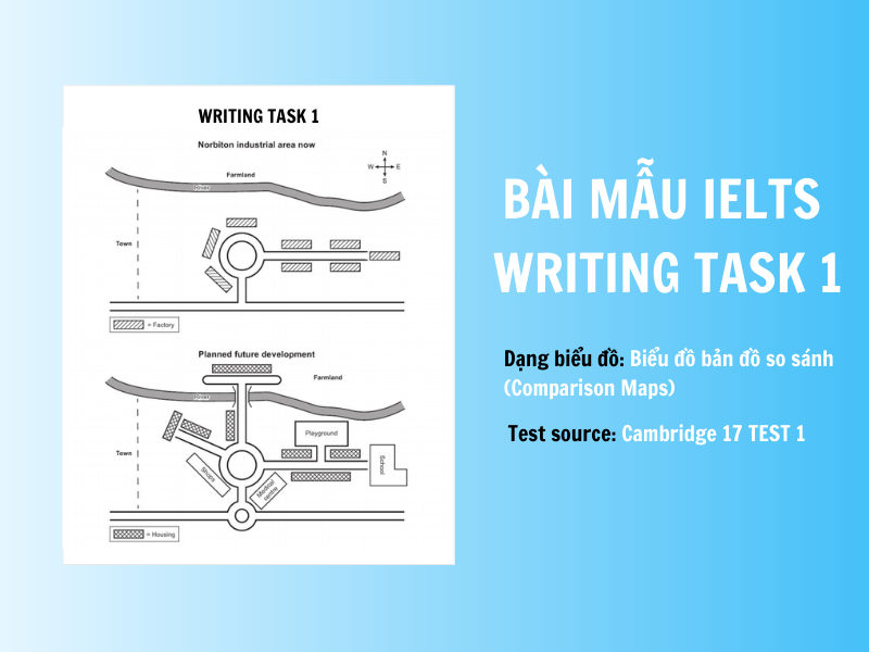 Bài mẫu IELTS Writing Task 1 band 8.0 comparison-maps-example